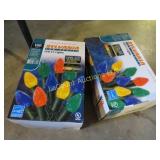 2 sets sylvania colored christmas lights