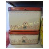 vintage 2 pc bread storage boxes