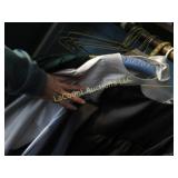 2 graduation gowns mortar board green dress