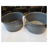 2 small graniteware enameled pails