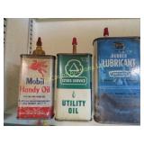 3 oil bottles Mobil Cities Service Sears