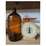 amber bottle & way rite scale