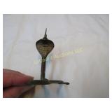 small brass king cobra w spike on head figure