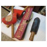 clothes line holder dusting tissue hand made knife