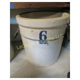 6 gallon crock Ruckels stoneware