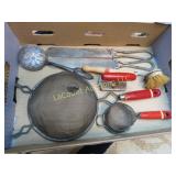 kitchen utensils strainer red handles can opener