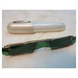 vintage green lens flip down glasses