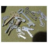 assorted keys clock flat  skeleton