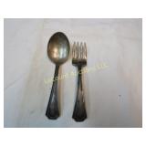 sterling silver childrens fork & spoon