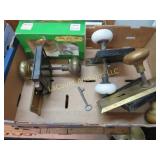 assorted vintage door knobs doorbell