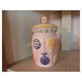 Angel devil 2 sided lid covered cookie jar