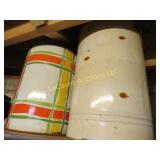 2 large tins popcorn pail decoware