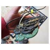 3 antique general store receipt hooks ornate bases