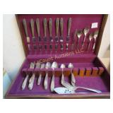 1944 Serenade flatware set in wood box