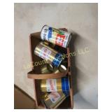 tomato basket w Hamms beer cans