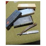 vintage straight razor & 2 sharpening Hones