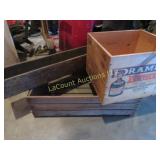 3 vintage crates drambui long wooden