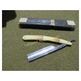 unique Brambury Ground straight razor w case