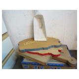 2 pig cutting boards wood scoop another board