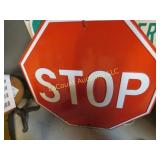 vintage embossed stop sign