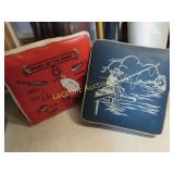 2 vintage boating seat cushions