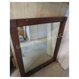 vintage wood framed mirror