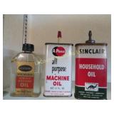 3 oil bottles Sinclair A Penn Kenmore