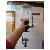 vintage Arcade wall mount coffee grinder w lid