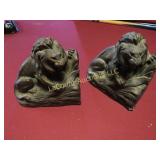pr lion bookends copper over plaster Ruhl 1915