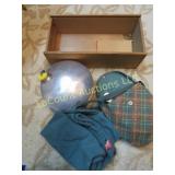 wood box 2 canteens girl scouts & cloth bag