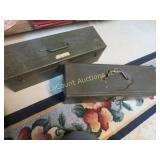 2 vintage metal boxes