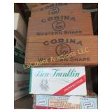stack cigar boxes some wood