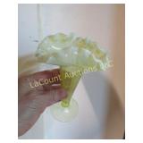 ruffle edge stemmed vase