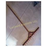 antique primitive wood rake