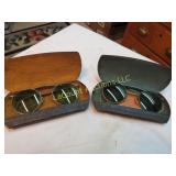 2 pr vintage safety glasses in cases