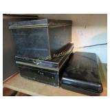 3 metal boxes advertising money box