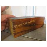 dovetailed wood box ornate top sewing accessories