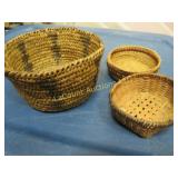 antique mini hand woven baskets great pieces