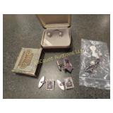 wax matches sterling silver brooch cuff links opal