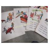 vintage huge book story pages