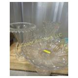 vintage clear glass vases compote