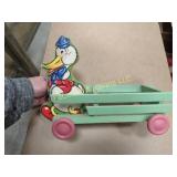 vintage wood duck pull toy