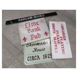 4 signs bargain books shoemakers house children