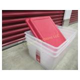 3  totes storage tubs bins