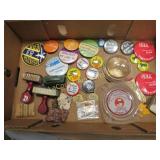 vintage pinbacks ashtray stamps mini scotch bottle