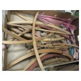 assorted wood hangers drying rack shoe stretchers