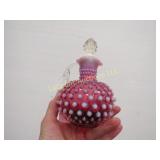Fenton Cranberry opalescent hobnail pitcher w stop