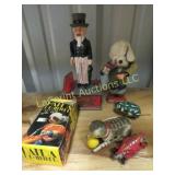 uncle sam coin bank tin cat panda drummer