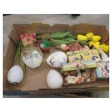 vintage Easter decor glass eggs sun cotton bunny