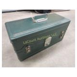 metal fishing tackle box w craft painting supplies